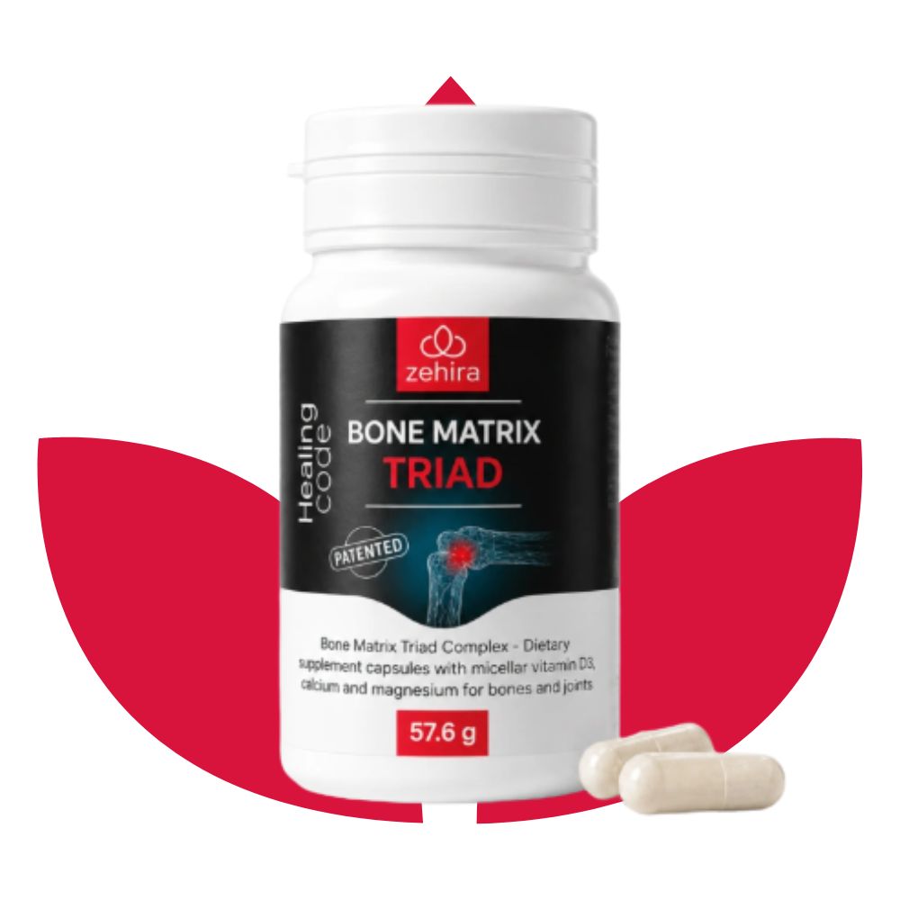 Zehira Bone Matrix TRIAD за Кости, стави и мускули 60 капсули – Мицеларен витамин D3, калций и магнезий