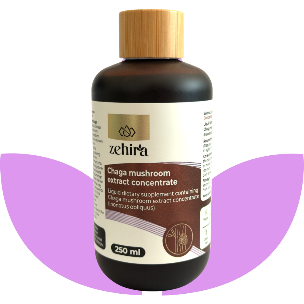 Zehira Гъба Чага пълноспектърен течен екстракт концентрат, 50 дози - 1250 mg в дневна доза